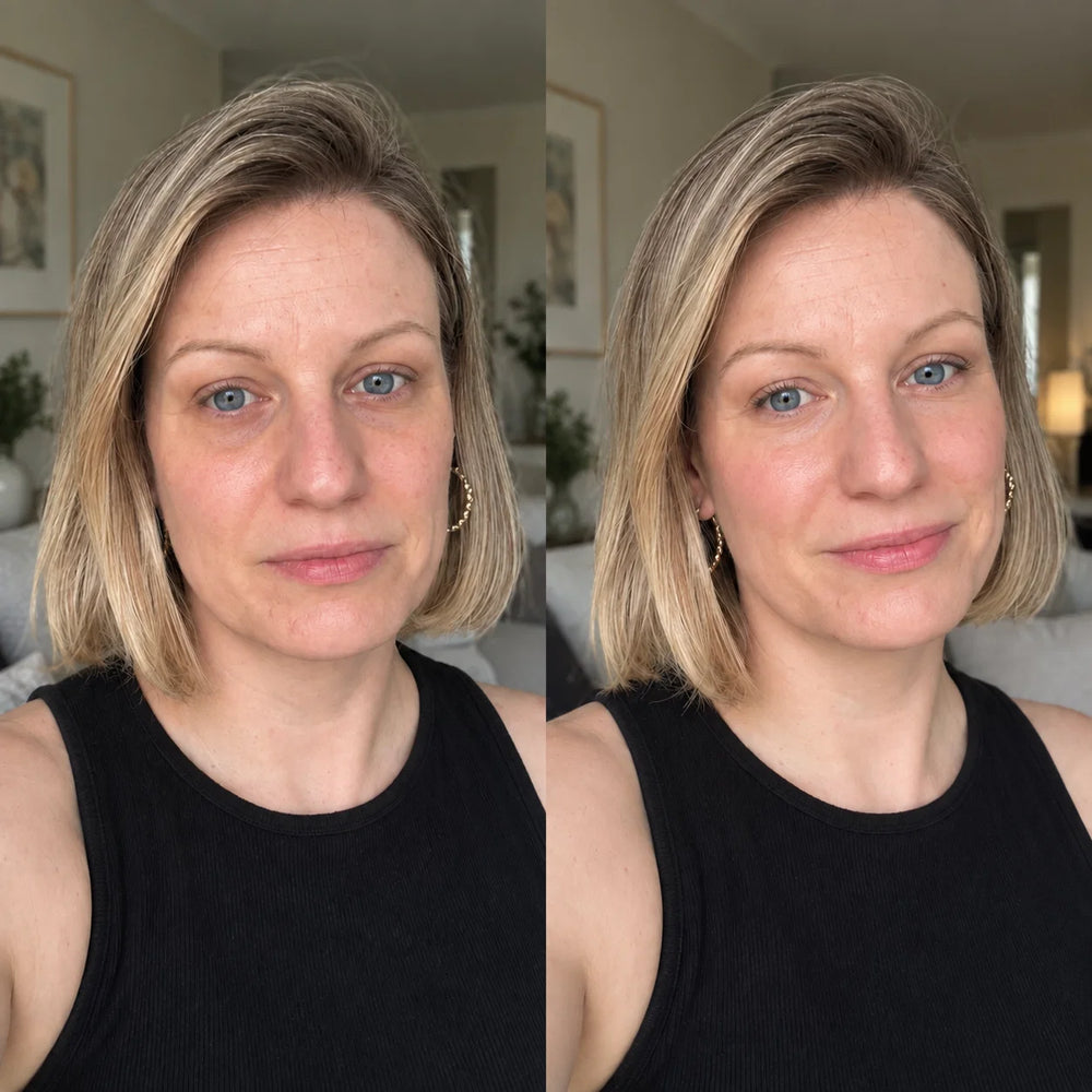 Kund före och efter CC-ögonkorrigerare